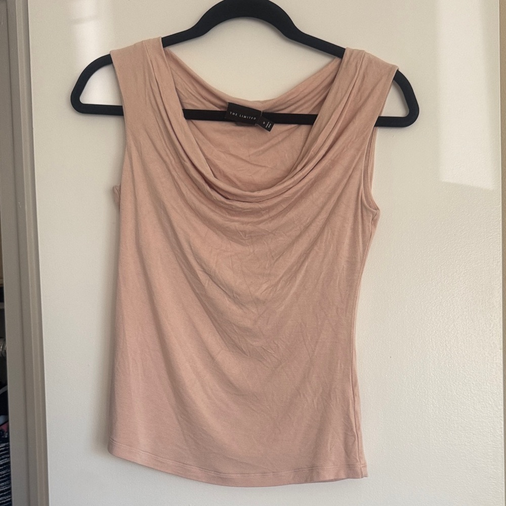 The Limited Women's Pink Jersey Cowl Neck Blouse Size S